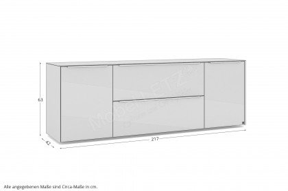 Reno-living von set one by Musterring - Lowboard LB-211 kaschmir/ Griff Edelstahloptik