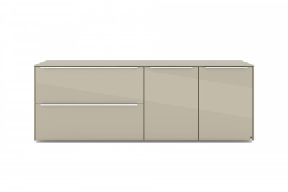 Reno-living von set one by Musterring - Lowboard LB-211 kaschmir/ Griff Edelstahloptik