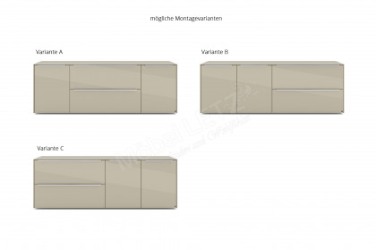 Reno-living von set one by Musterring - Lowboard LB-211 kaschmir/ Griff Edelstahloptik