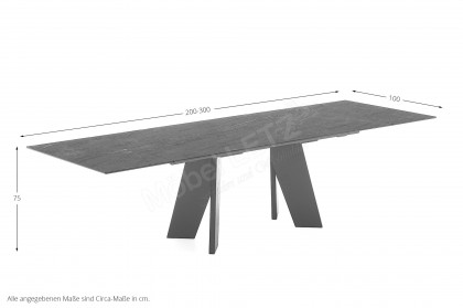 Victor von connubia by calligaris - Esszimmertisch in Keramik Noir Désir