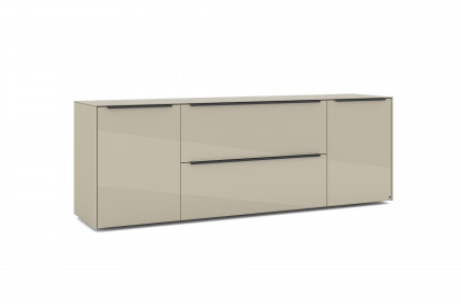 Reno-living von set one by Musterring - Lowboard LB-211 kaschmir/ Griff graphit-schwarz