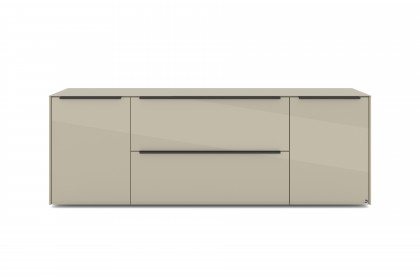 Reno-living von set one by Musterring - Lowboard LB-211 kaschmir/ Griff graphit-schwarz