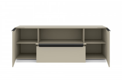 Reno-living von set one by Musterring - Lowboard LB-211 kaschmir/ Griff graphit-schwarz