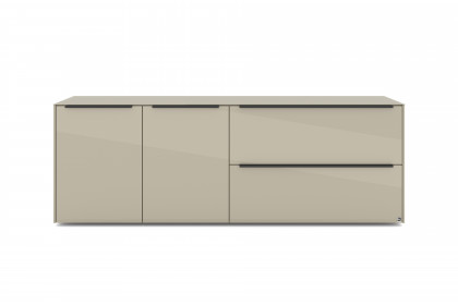 Reno-living von set one by Musterring - Lowboard LB-211 kaschmir/ Griff graphit-schwarz