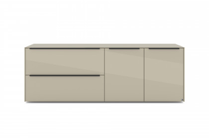 Reno-living von set one by Musterring - Lowboard LB-211 kaschmir/ Griff graphit-schwarz
