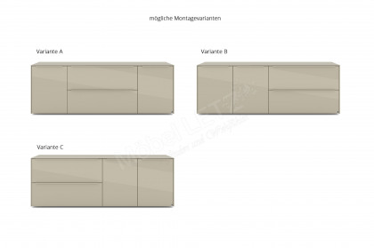 Reno-living von set one by Musterring - Lowboard LB-211 kaschmir/ Griff kaschmir