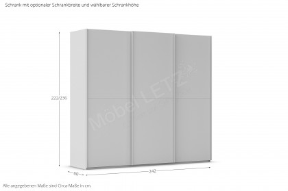 Fifty von Rauch Orange - Kleiderschrank champagner ca. 301 cm breit