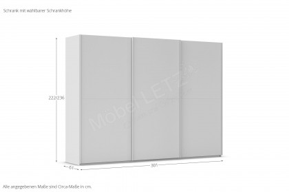 Fifty von Rauch Orange - Kleiderschrank champagner ca. 301 cm breit