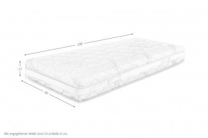 Opal TFK 300 von Hemafa - Tonnen-Taschen-Federkern-Matratze 90 x 200 cm