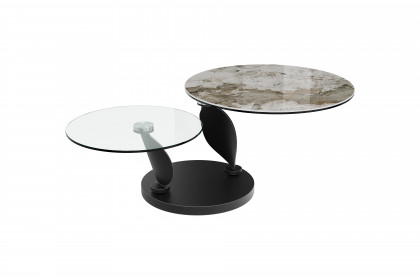 Rosalia von Akante - Couchtisch Keramik Marmoroptik Calcatta & Glas