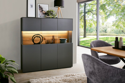 WM 2380 von Wöstmann - Highboard in Lack graphitgrau
