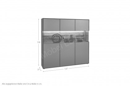 WM 2380 von Wöstmann - Highboard in Lack graphitgrau