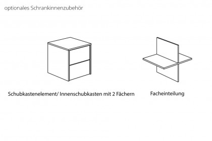 Remo von Paidi - Drehtürenschrank 3T Eiche-Bordeaux - kreideweiß