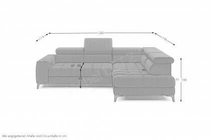 Baggio von WERSAL - Polstersofa rechts deep ocean