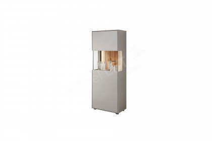 WM 2380 von Wöstmann - Highboard eintürig, in Lack samtgrau mit Eichenakzent