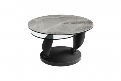 Rosalia von Akante - Couchtisch Keramik Marmoroptik Emperador/ Glas klar