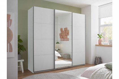 Carano von POL Power - Schrank weiß mit Spiegel & 3 Innenschubladen