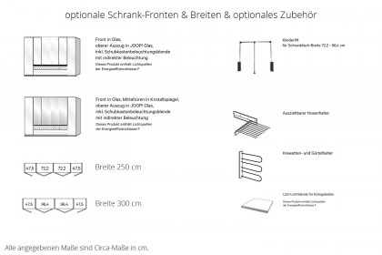Studio Wardrobe 002 von JOOP! - Schrank Glas champagner mit Beleuchtung