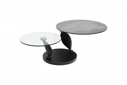 Rosalia von Akante - Couchtisch Keramik Silver/ Gestell schwarz lackiert