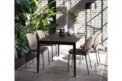 Artic von connubia by calligaris - Esstisch in Keramik Noir Désir & Schwarz matt