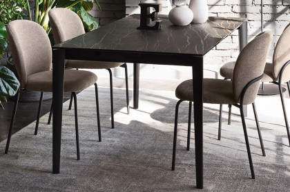 Artic von connubia by calligaris - Esstisch in Keramik Noir Désir & Schwarz matt