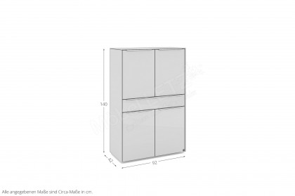 Reno-living von set one by Musterring - Highboard HB-41 kaschmir/ Griff Edelstahloptik