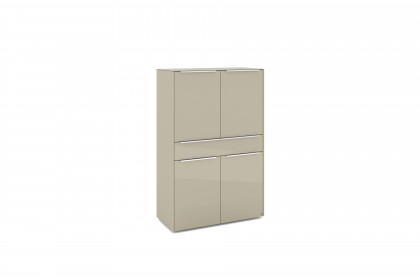 Reno-living von set one by Musterring - Highboard HB-41 kaschmir/ Griff Edelstahloptik