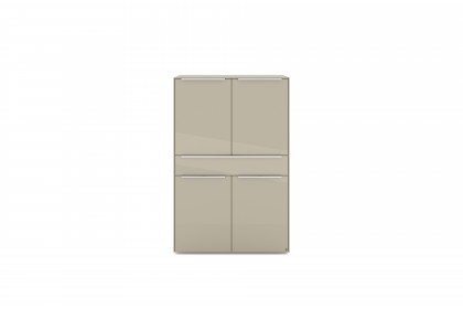 Reno-living von set one by Musterring - Highboard HB-41 kaschmir/ Griff Edelstahloptik