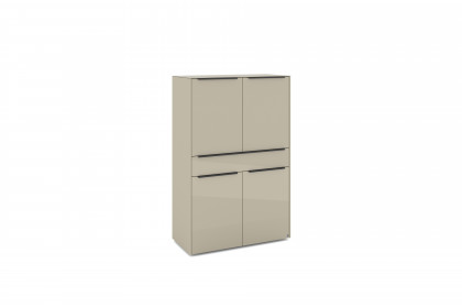Reno-living von set one by Musterring - Highboard HB-41 kaschmir/ Griff graphit-schwarz