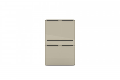 Reno-living von set one by Musterring - Highboard HB-41 kaschmir/ Griff graphit-schwarz