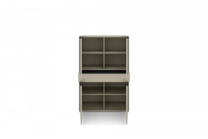 Reno-living von set one by Musterring - Highboard HB-41 kaschmir/ Griff graphit-schwarz
