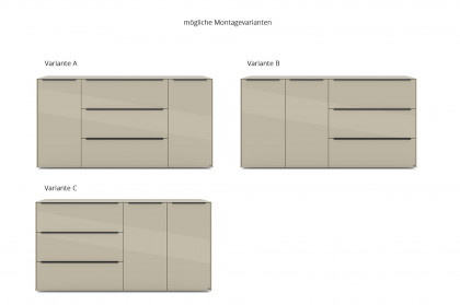 Reno-living von set one by Musterring - Sideboard KO-221 kaschmir/ Griff graphit-schwarz