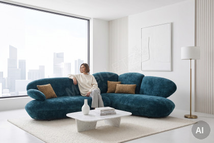 KOINOR Stones - Ecksofa rechts ocean