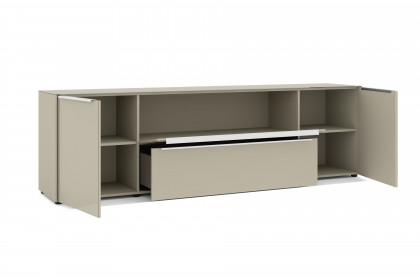 Reno-living von set one by Musterring - Lowboard LB-217 kaschmir/ Griff Edelstahloptik