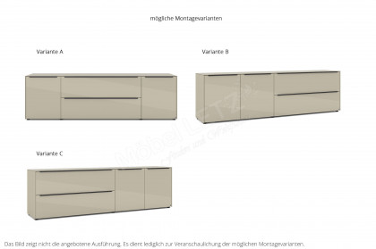 Reno-living von set one by Musterring - Lowboard LB-217 kaschmir/ Griff kaschmir