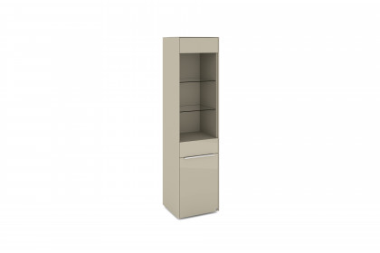 Reno-living von set one by Musterring - Vitrine SV-1GL kaschmir/ Griff Edelstahloptik