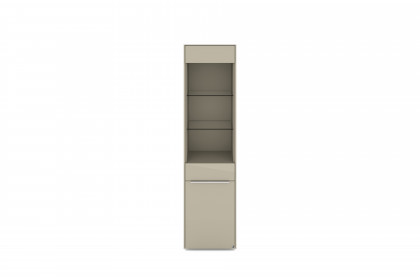Reno-living von set one by Musterring - Vitrine SV-1GL kaschmir/ Griff Edelstahloptik