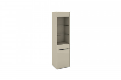 Reno-living von set one by Musterring - Vitrine SV-1GL kaschmir/ Griff graphit-schwarz