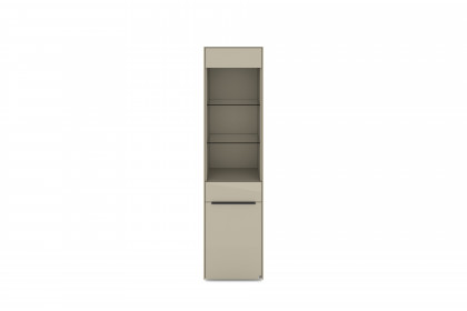 Reno-living von set one by Musterring - Vitrine SV-1GL kaschmir/ Griff graphit-schwarz