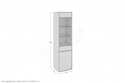 Reno-living von set one by Musterring - Vitrine SV-1GL kaschmir/ Griff kaschmir