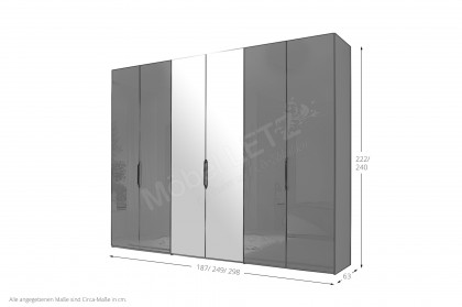 Sinfonie Plus Nova von Staud - Schlafzimmerschrank Anthrazitglas/ Spiegel