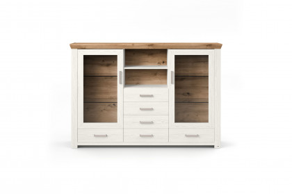 New York von set one by Musterring - Highboard in Pino Aurelio und Eiche inklusive Beleuchtung