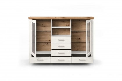 New York von set one by Musterring - Highboard in Pino Aurelio und Eiche inklusive Beleuchtung