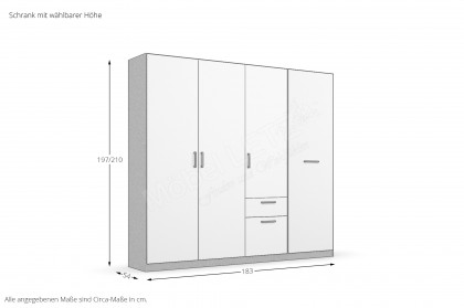 Allrounder von Rauch Blue - Kombi-Schrank mit 2 Schubkästen ca. 197 cm hoch