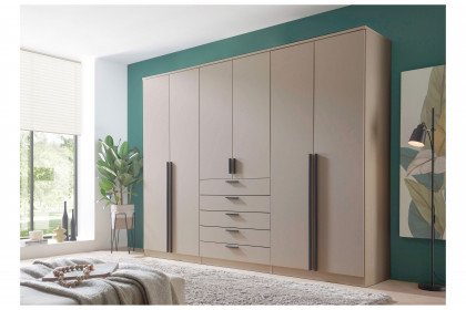 Arnis von POL Power - Kleiderschrank kaschmir 6-türig mit 5 Schubladen