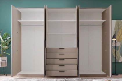 Arnis von POL Power - Kleiderschrank kaschmir 6-türig mit 5 Schubladen