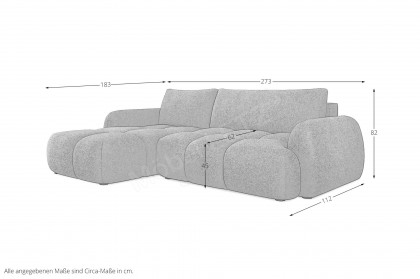 Wind von WERSAL - Polstersofa links grau
