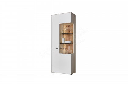 WM 2380 von Wöstmann - Vitrine in Weiß mit Eichenrückwand
