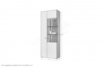 WM 2380 von Wöstmann - Vitrine in Weiß mit Eichenrückwand