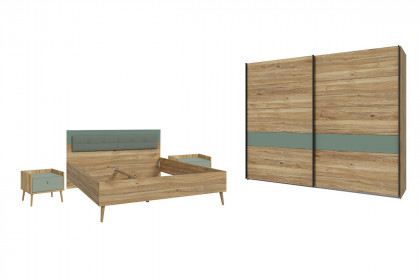 Whenua von Forte - Schlafzimmer 4-teilig Eiche Mauvella - salbeigrün